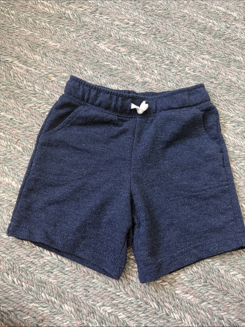 Cat & Jack Navy Blue Knit Pull-On Shorts with White Drawcord
